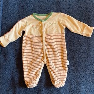 Andywawa cream Striped Kids Footie